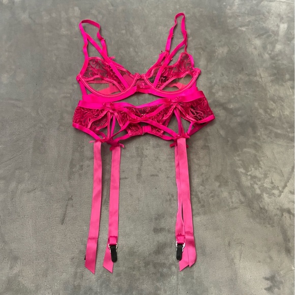 New! SET for love and lemons soutache bra and garter pink 4051 - Picture 7 of 14